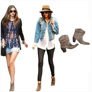 Vintage Report Mandy genuine leather suede cowboy ankle boots booties